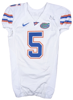 2009 Joe Haden Game Used & Signed Florida Gators Road Jersey Photo Matched To 11/14/2009 (Resolution Photomatching & Beckett)